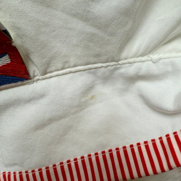 Tail Vintage 80s 90s White & Red Striped Zip Windbreaker Jacket L - Picture 9 of 9